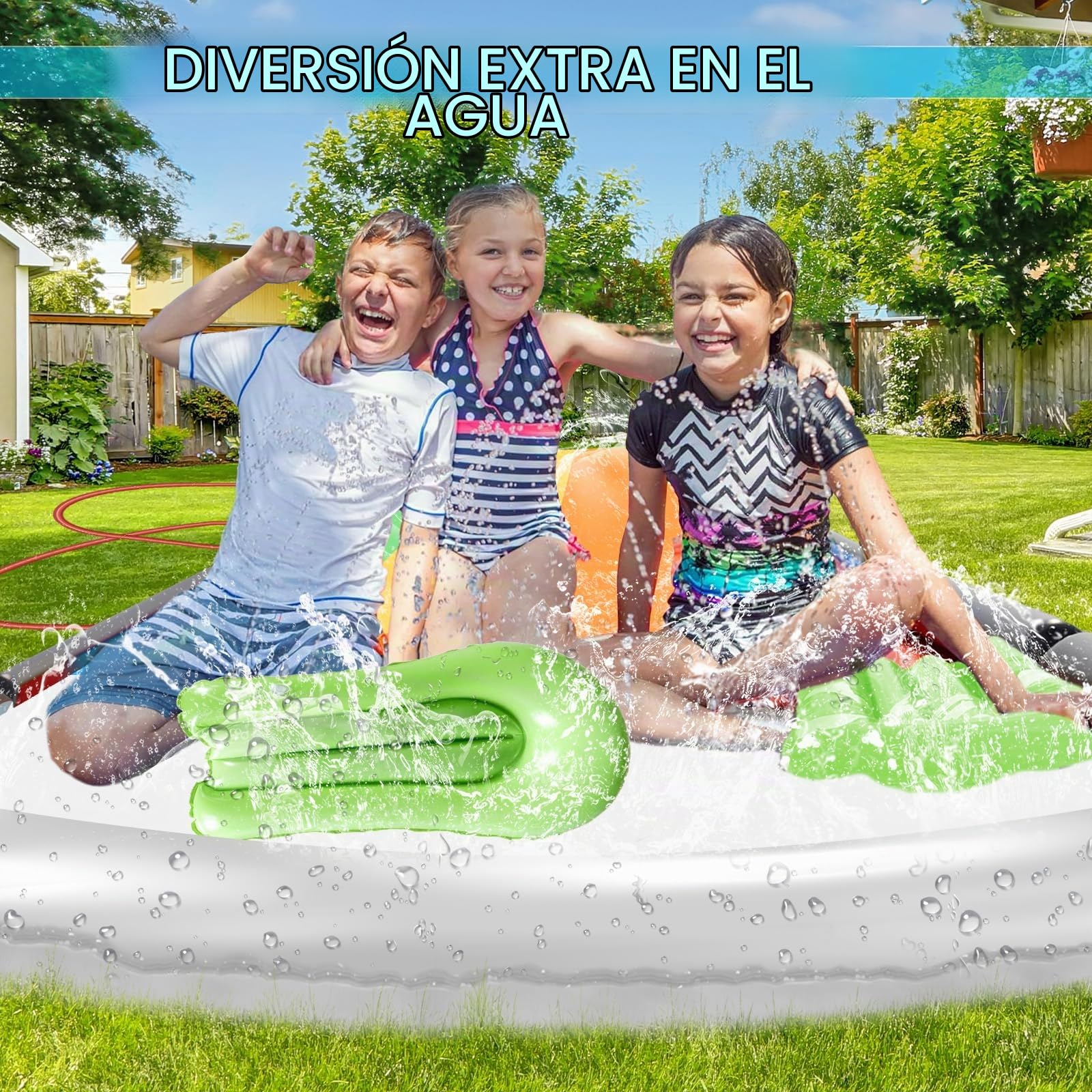 Tobogán de Agua,Tobogán Acuático para Césped,Deslizador de Agua para Niños | Pista Deslizante Agua con Bodyboard y Rociador Incorporado,Juguetes de Verano de Exterior,Jardín y Playa para Niños Adultos