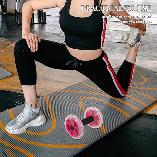 Miniatura 5 de 2pcs Double Wheel Ab Roller Workout Equipment for Core Strengthening and Waistline Shaping Portable Abdominal Roller with Enhanced Stability for