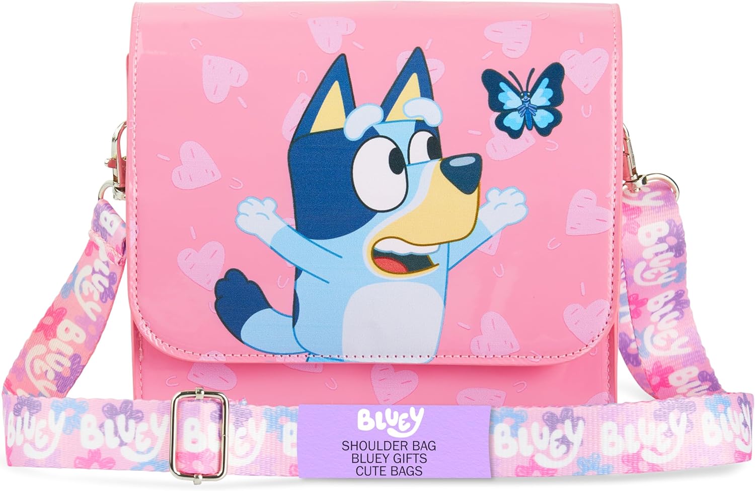 Bluey Girls Purse Crossbody Bag or Satchel, Shoulder Bag with Adjustable Strap Travel Essentials Gifts for Girls
