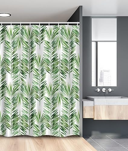 Miniatura 143 de Ambesonne Cortina de ducha amarilla, inspirada en pícnic, temática de los años 50, 60 y 70, estampado de lunares retro, juego de decoración de baño