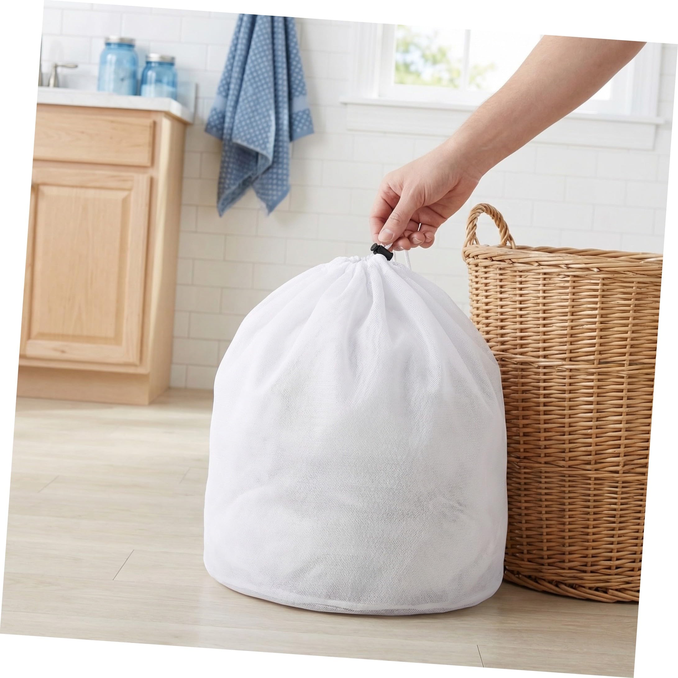 Toyvian 10 Stück Wäschesack aus Polyester mit Kordelzug Feinmaschiger Waschbeutel für Empfindliche Wäsche Schützt Form und Minimiert Reibung bei Maschinenwäsche und Reisen
