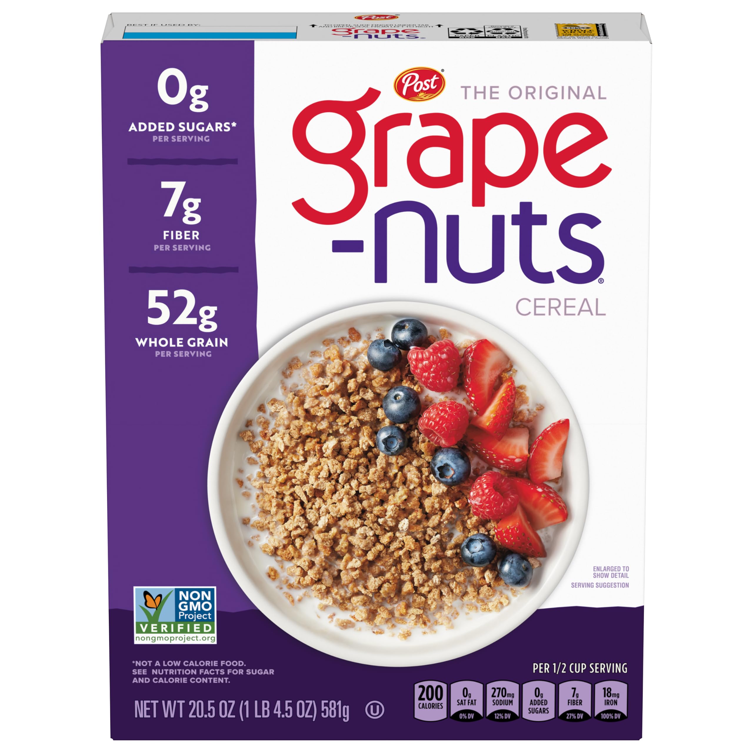 Grape-Nuts Original Cold Breakfast Cereal, 20.5 oz Box