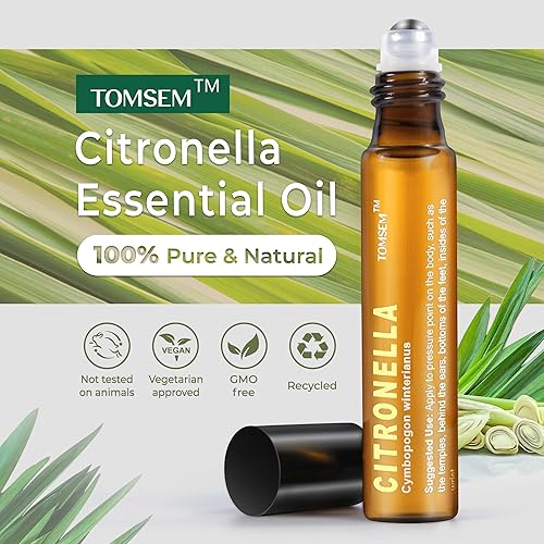 Miniatura 2 de Aceite esencial de citronela francesa roll-on para mejorar el estado de ánimo, aromaterapia prediluida, de grado terapéutico, en botella de 0.33