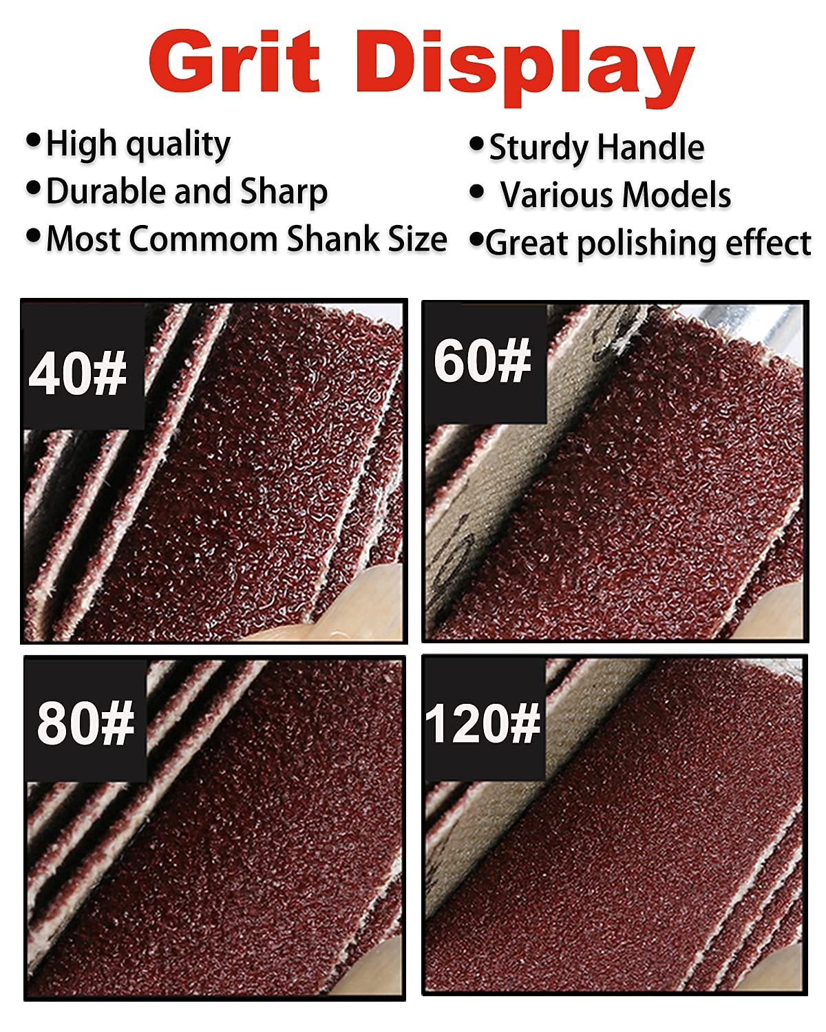 Rocaris 40 Pack Flap Wheel 1" x 1", 1/4" Mounted Shank Aluminum Oxide Grit# 60,80,120,240 for Drill : Industrial & Scientific