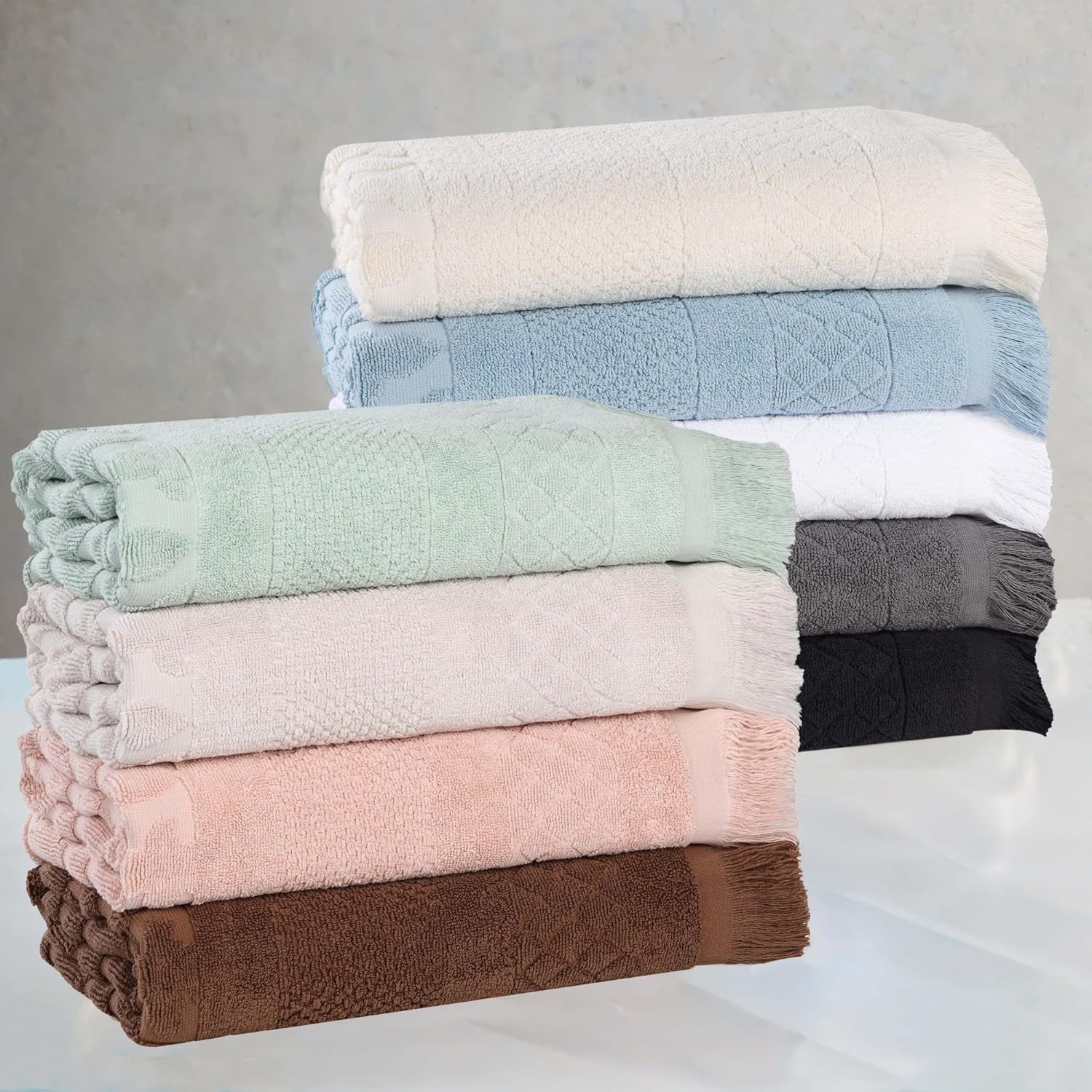 Superior Cotton 3 Piece Towel Set, Quick Dry, Bathroom Essentials, Shower, Spa, Luxury Plush Soft Absorbent Towels, Includes 1 Bath, 1 Hand, 1 Washcloth/Face Towel, Rolla Collection, Chocolate