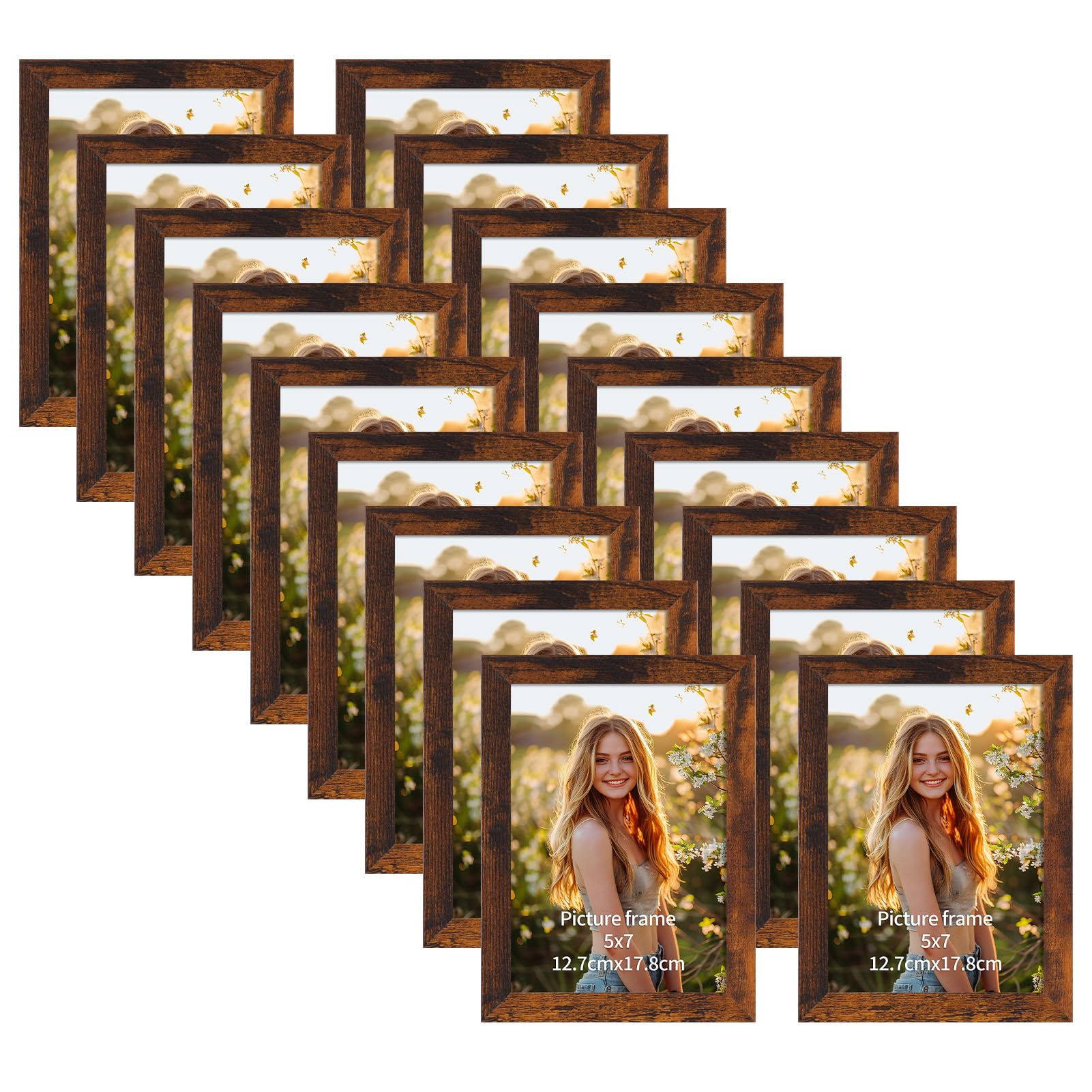 Cadres photo en bois rustique de qualité supérieure PETAFLOP lot de 18