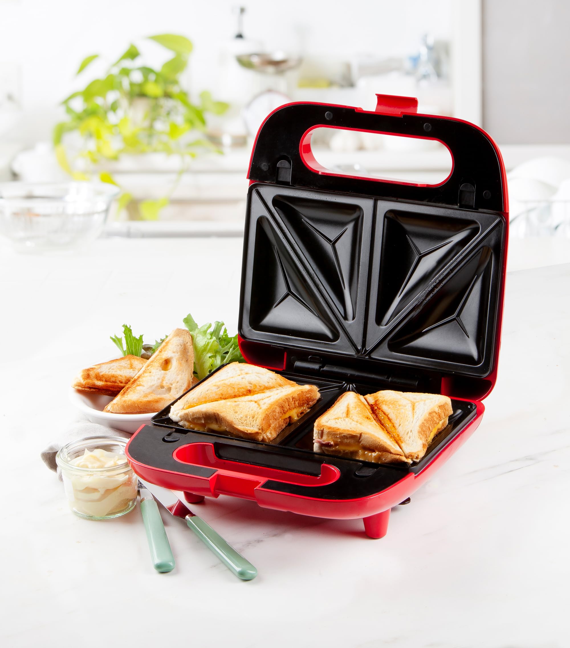 Domo DO9242W 5 en 1 Snack Party Maker Plastoc/Metal, 750 W, Rojo