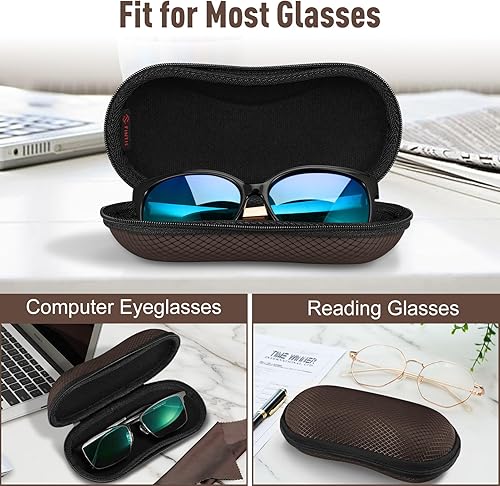 Miniatura 5 de Fintie Estuche para lentes de sol, carcasa rígida de EVA a prueba de golpes, estuche deportivo con mosquetón de metal, estuche de lentes con
