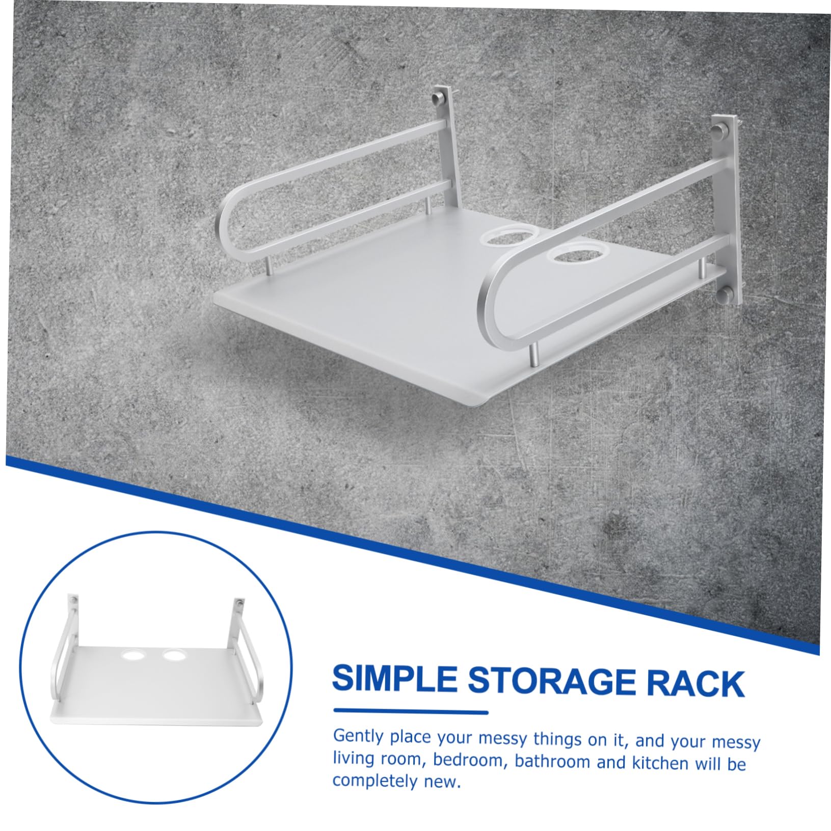 Soporte para Decodificador de TV de Aluminio Plata para Pared