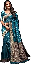 Lilots Women's Banarasi Silk Jacquard Woven Saree with Blouse Piece