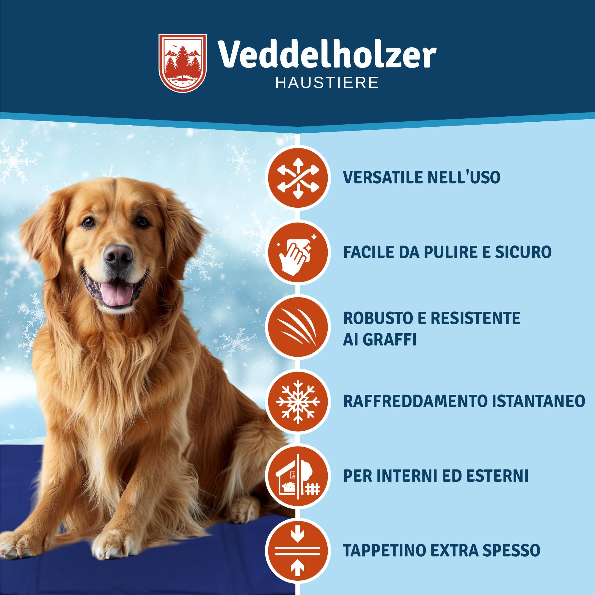 Veddelholzer Tappetino refrigerante (L) auto-raffreddante senza elettricità, perfetto per l'estate e i viaggi, piccolo, medio e grande