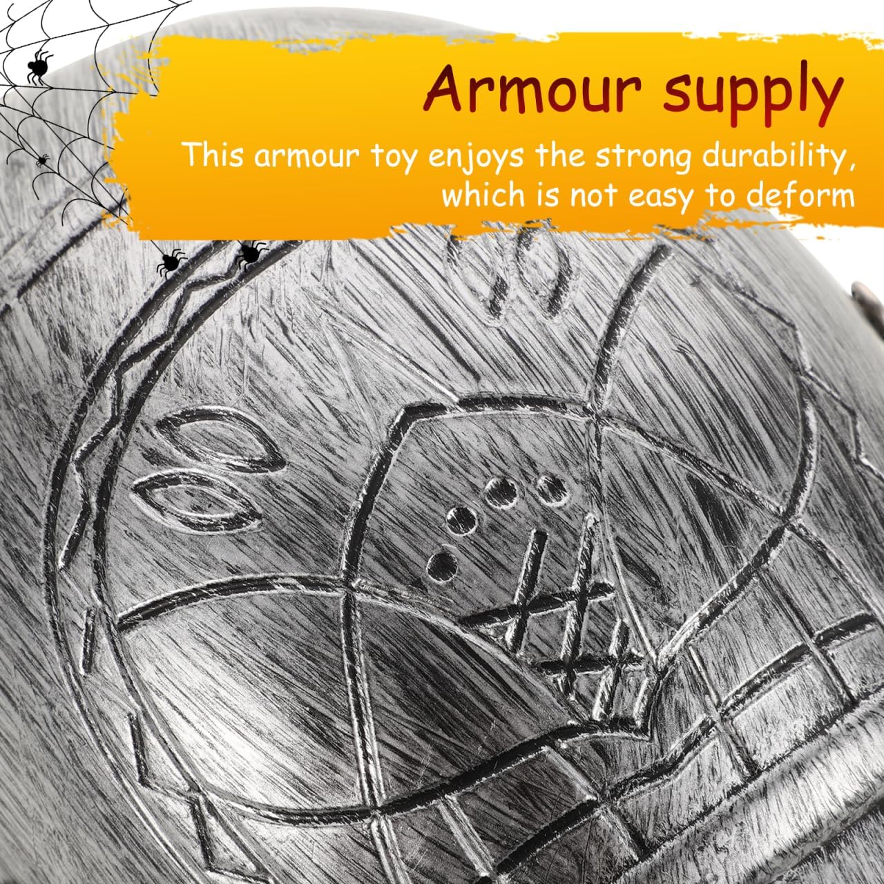 Kids Roman Armour Shoulder Guards and Arm Plates - Lightweight Plastic Cosplay Costume Accessory for Children S Role Playing and Theme Parties Silver - Image 3