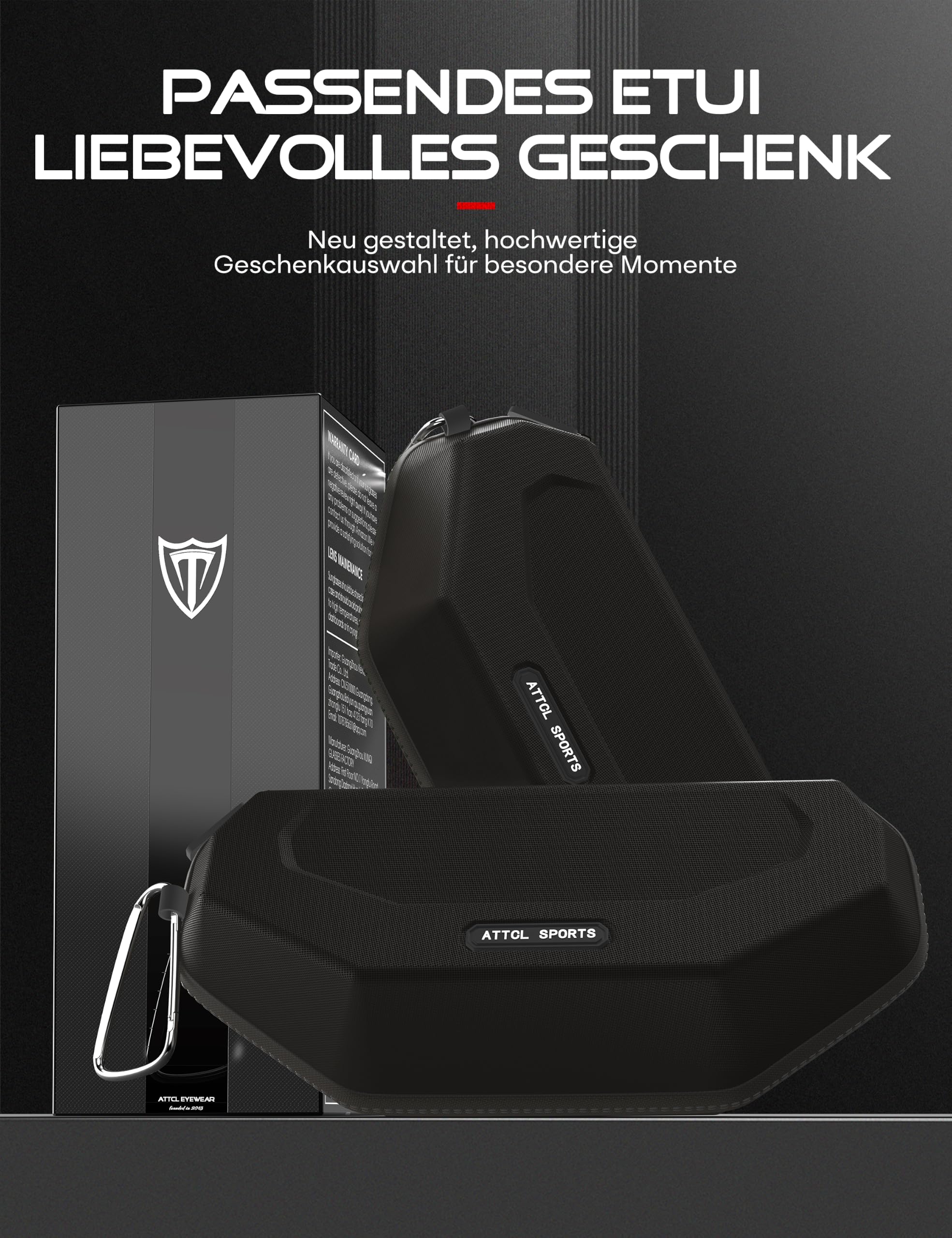 ATTCL Sonnenbrille Herren Polarisierte Sportbrille Fahrerbrille TR90 Rahme Ultra Leicht CAT 3 UV400-Schutz