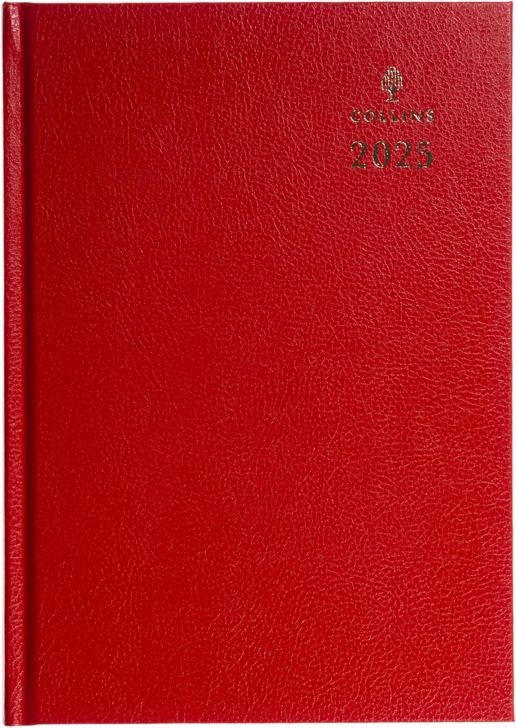 Collins Standard Desk 2025 Diary for Professionals - A4 Day to a Page Business Diary - Red - (44.15-25) - Premium Business Planner with Hardback Leathergrain Covers