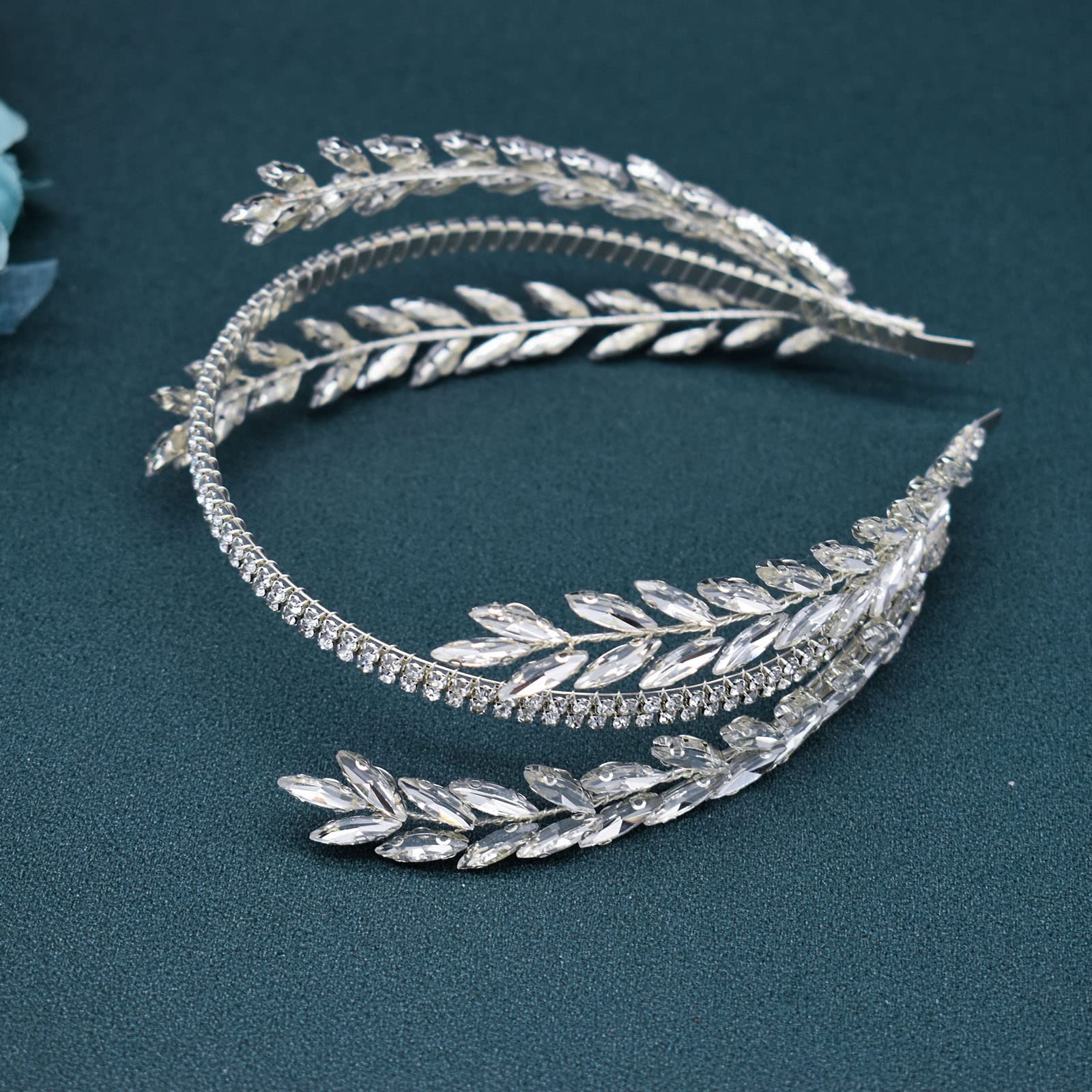 Strass-Braut-Stirnband, Hochzeitshaarschmuck für die Braut | Hochzeits-Haarschmuck für Bräute (Silber), Kopfbedeckung für Party, Abschlussball oder Geburtstag