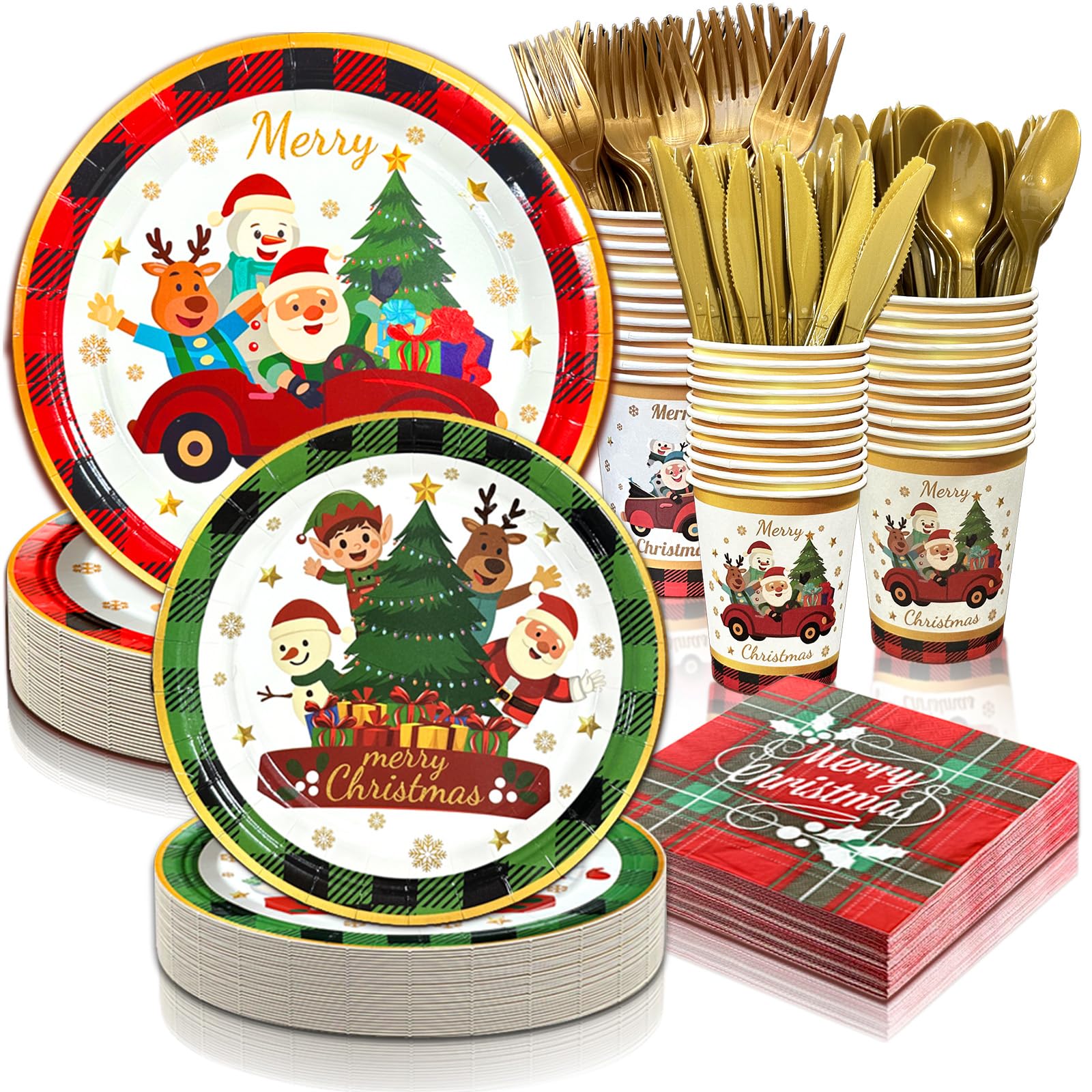 Locker.Ink | Elevate Your Holiday Gatherings with These Christmas Tableware Tips Guudmua 175-Piece Christmas Tableware Set (25 Guest)