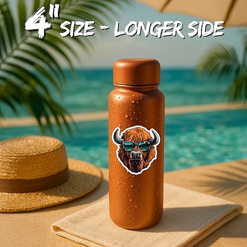 Miniatura 4 de Adhesivo de bisonte de 4 pulgadas, diseño de búfalo de bisonte americano herbívoro y vida silvestre, calcomanía de vinilo impermeable para laptop,