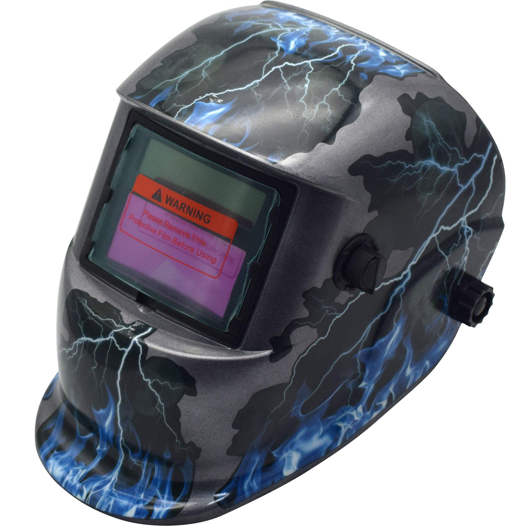 XTRM AUTO DARKNING WELDING HELMET Mask Welders Grinding Function Solar Power + Lens (Electric Lightening)