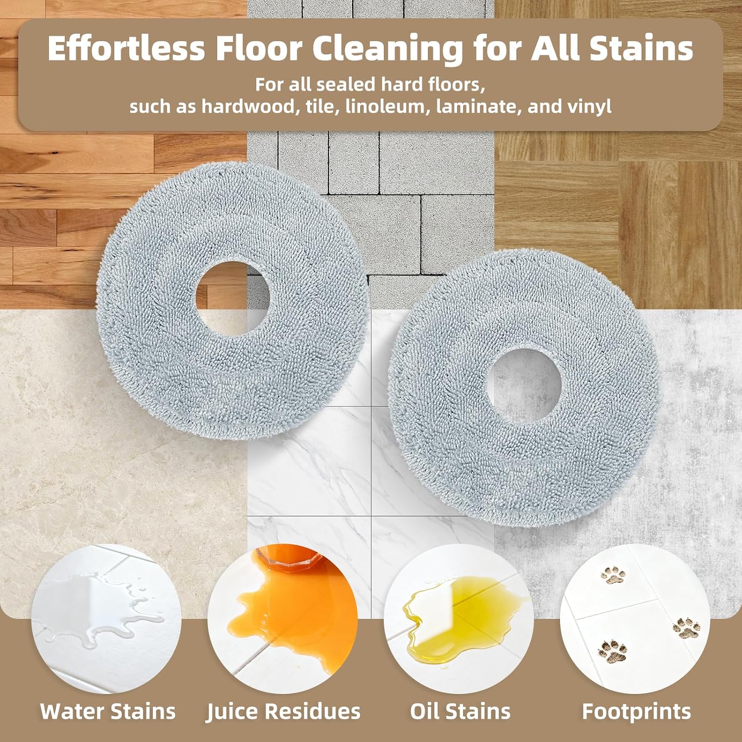 LOVECO 6 Pack Mop Pads Compatible with Dreame L40 X40 L10s Ultra