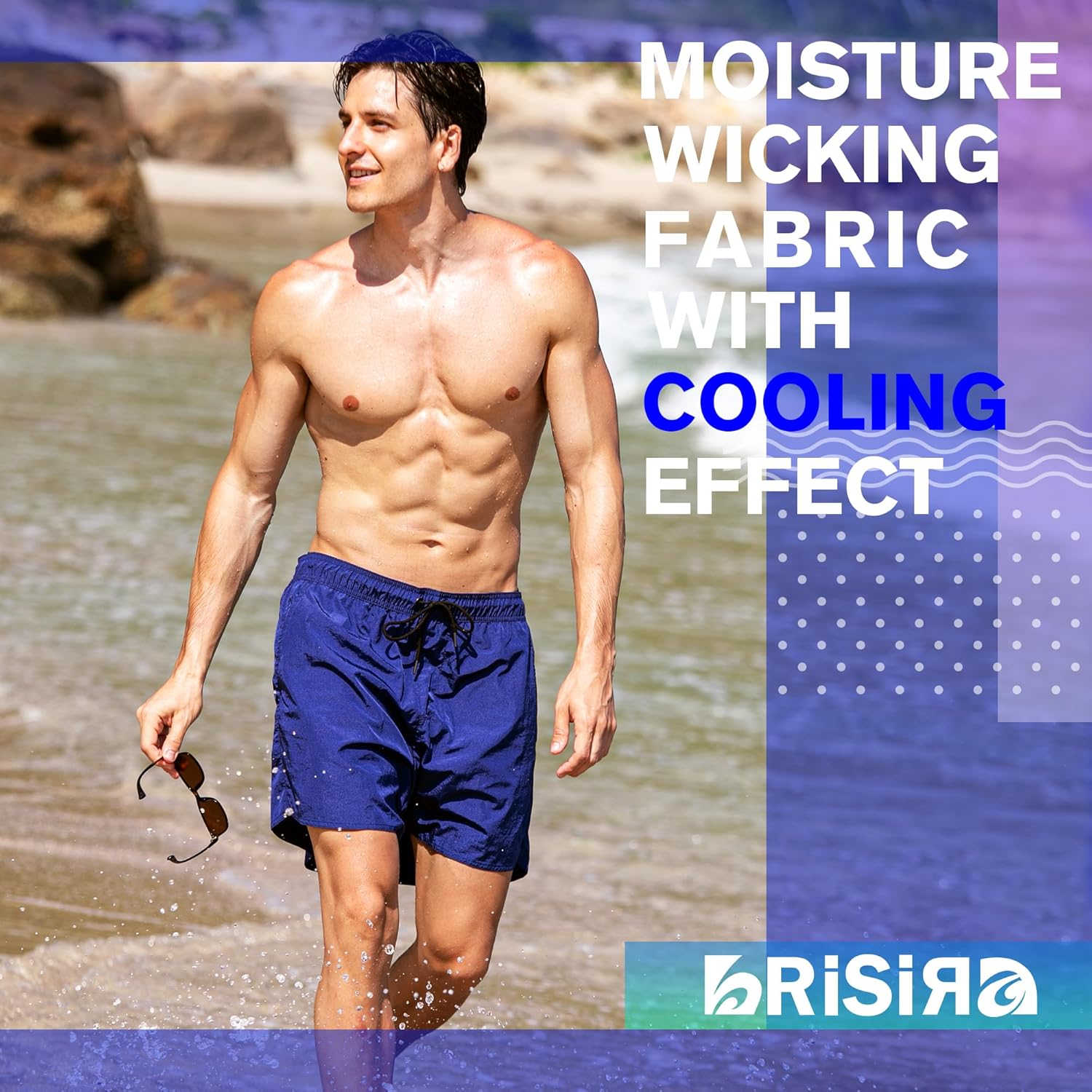 BRISIRA Mens Swim Trunks Neon 5" Bathing Suit Compression Liner Nylon Swim Shorts Beach Swimsuit Swimwear Quick Dry Pockets - Image 3