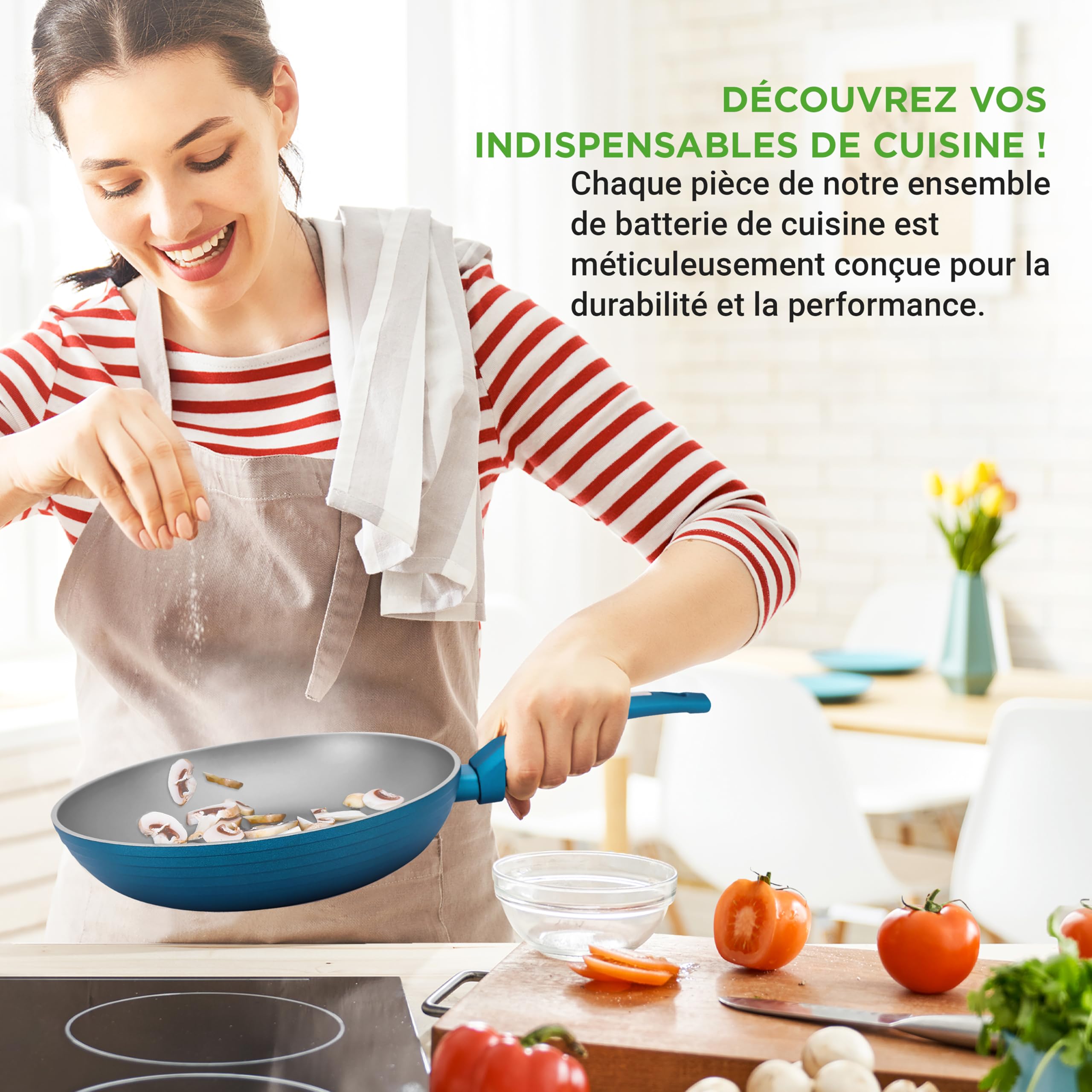 NutriChef Professionele Keukenset voor Thuisgebruik, Inclusief Potten, Pannen, Keukengerei, Koekjesblad, Cakepannen, Muffinpan en Broodpan – Set van 54 Stuks in Anti-aanbak, Blush Roze