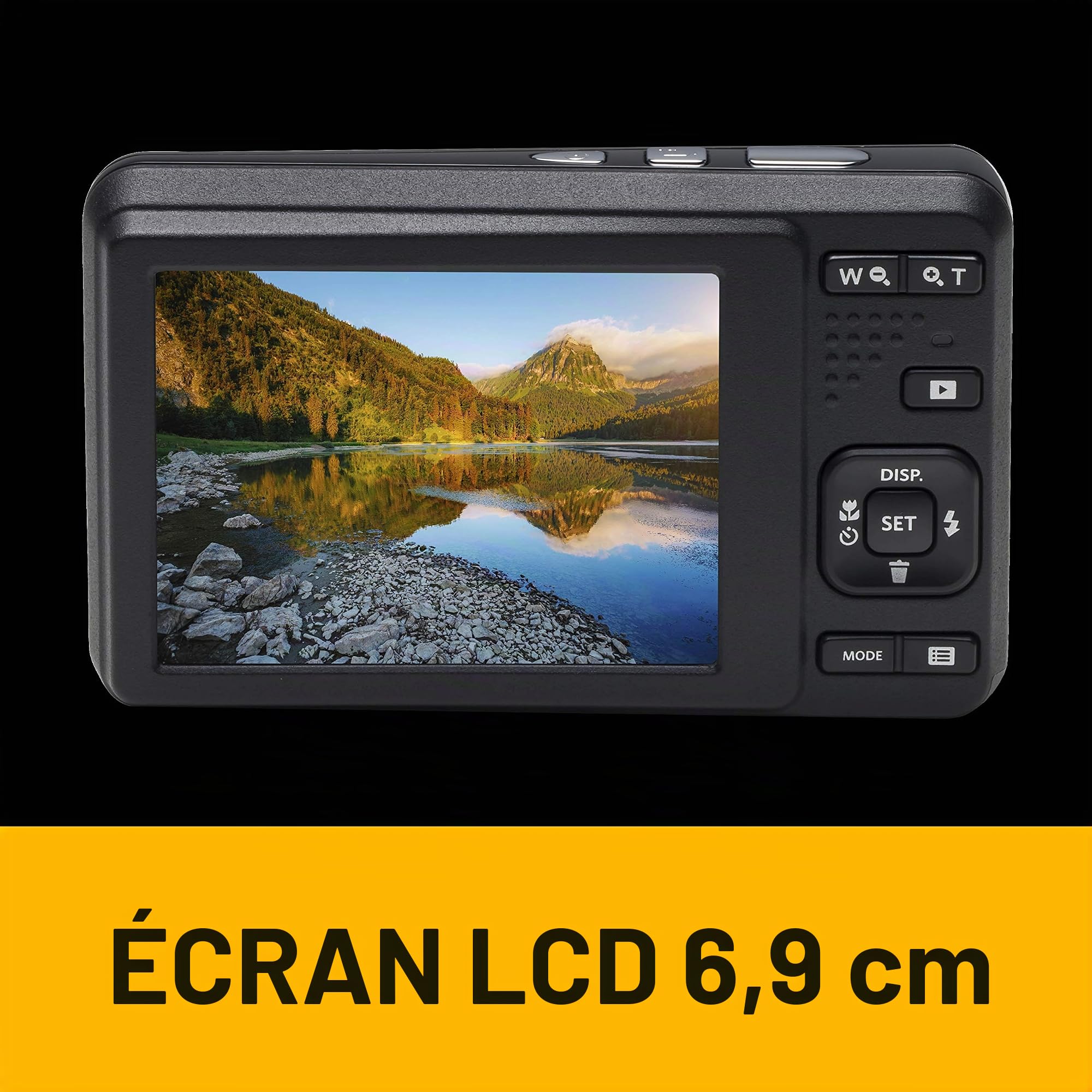 Kodak Pixpro - FZ53 - Appareil Photo Numérique Compact, Zoom Optique 5X,16 Mégapixels, Ecran LCD 2,7, Video HD 720p, Stabilisateur Optique, Flash intégré, Batterie Li-ION Rechargeable - Noir