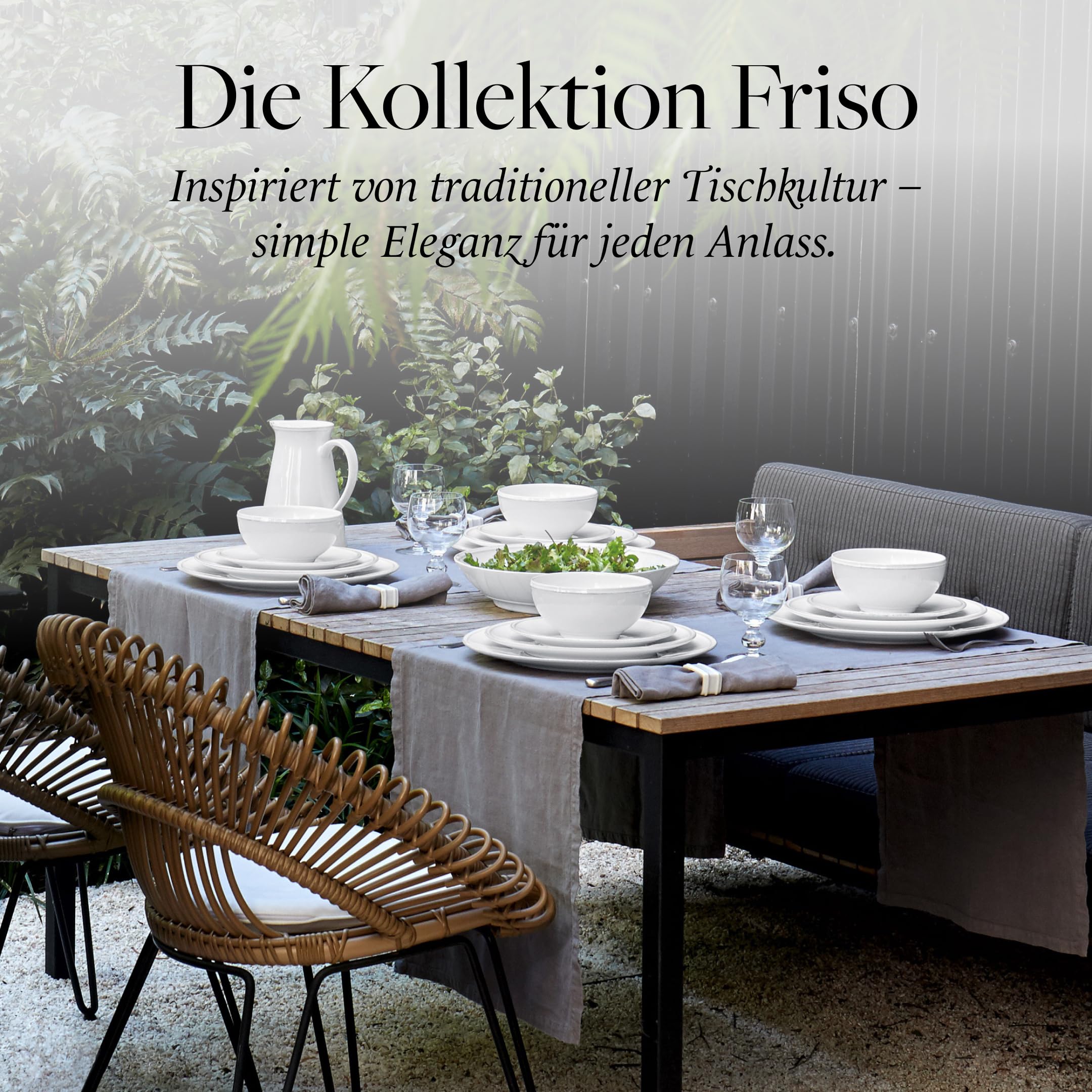 Costa Nova Geschirrset Friso: 30-teiliges Steinzeug-Set, Spülmaschinen-, Mikrowellen-, Ofen- & Gefrierfest, Komplettes Tafelservice für 6 Personen mit flachen & tiefen Tellern, Schalen & Tassen, Weiß