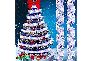 Vanjehou Christmas Tree Silver Ribbon Lights