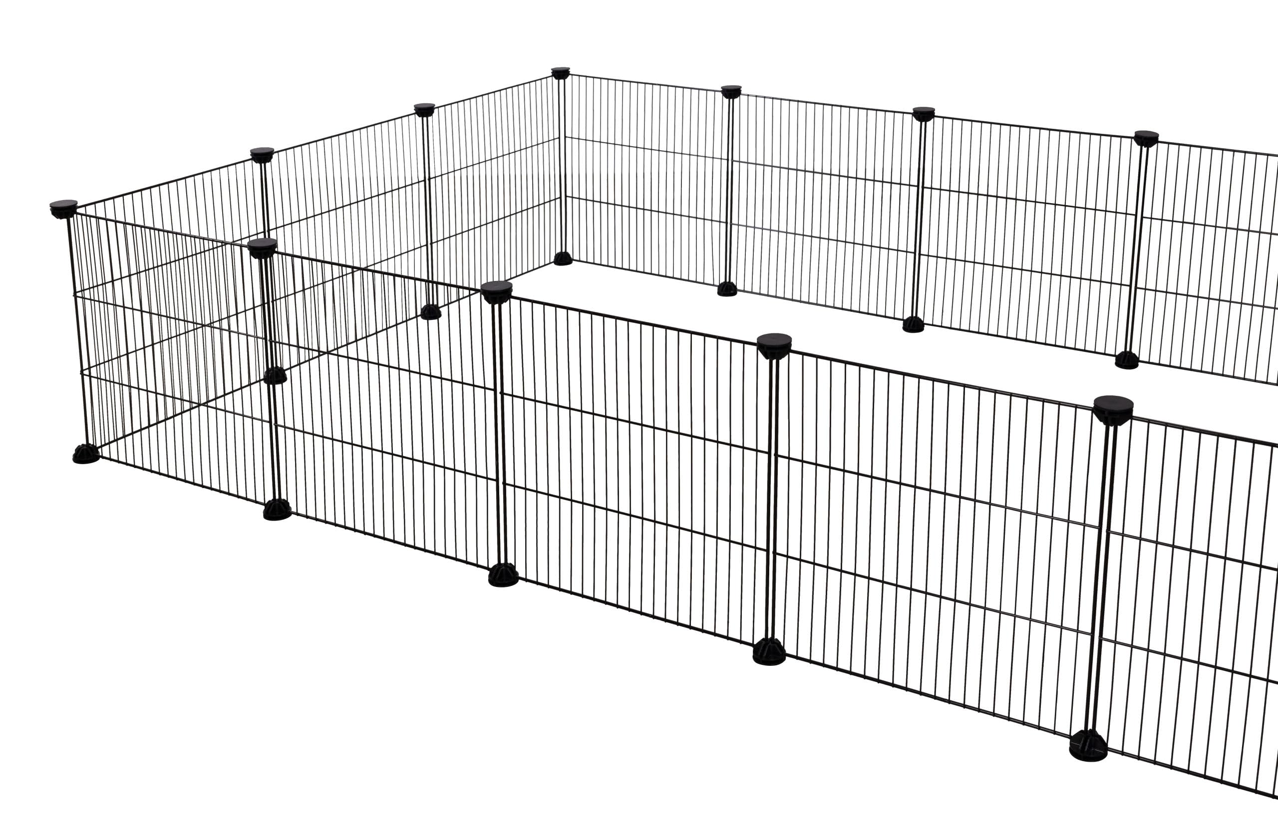 Kerbl Pet Ampliamento per recinti all'aperto, 6 elementi aggiuntivi in rete metallica, 35x35cm ciascuno, metallo, nero, ampliabile a piacere