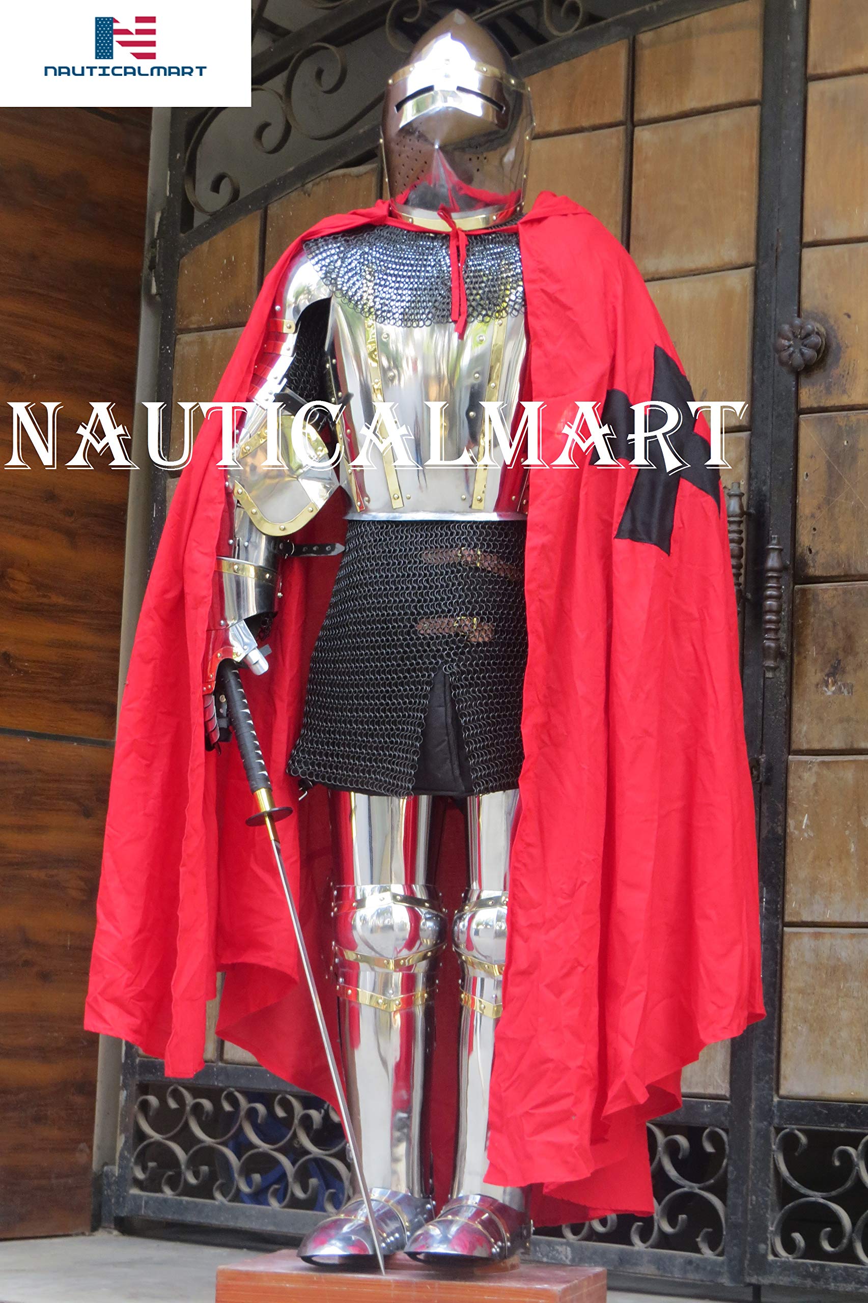 NauticalMart Knight Full Plate Armor 15th Century Churberg Suit of Armour Breastplate Medieval Battle Costume