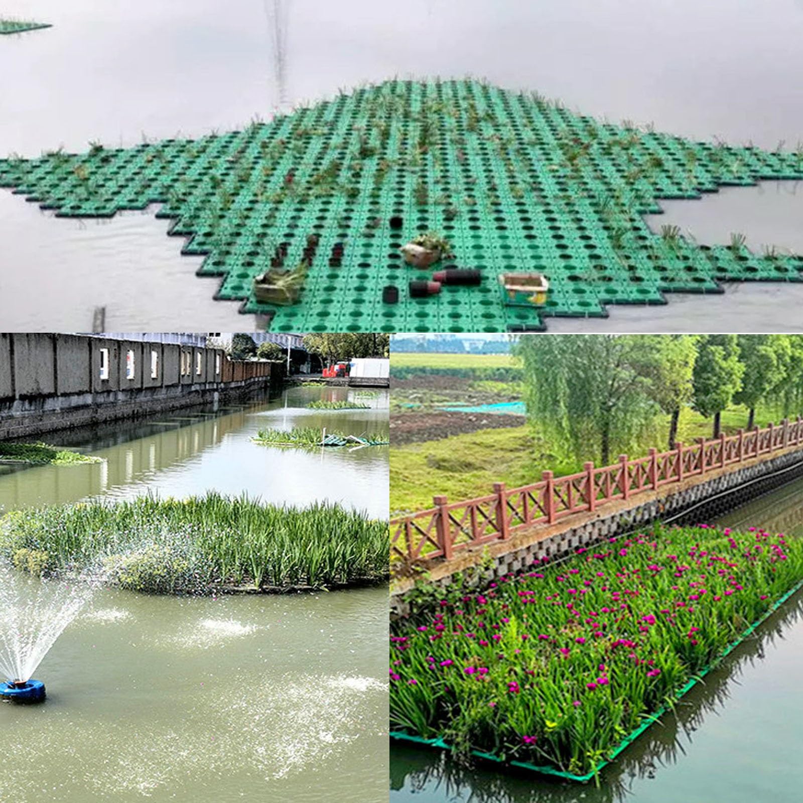 Cesto Galleggiante per Piante acquatiche da laghetto | Isola galleggiante per laghetti: verde ornamentale e riqualificazione fluviale(A)