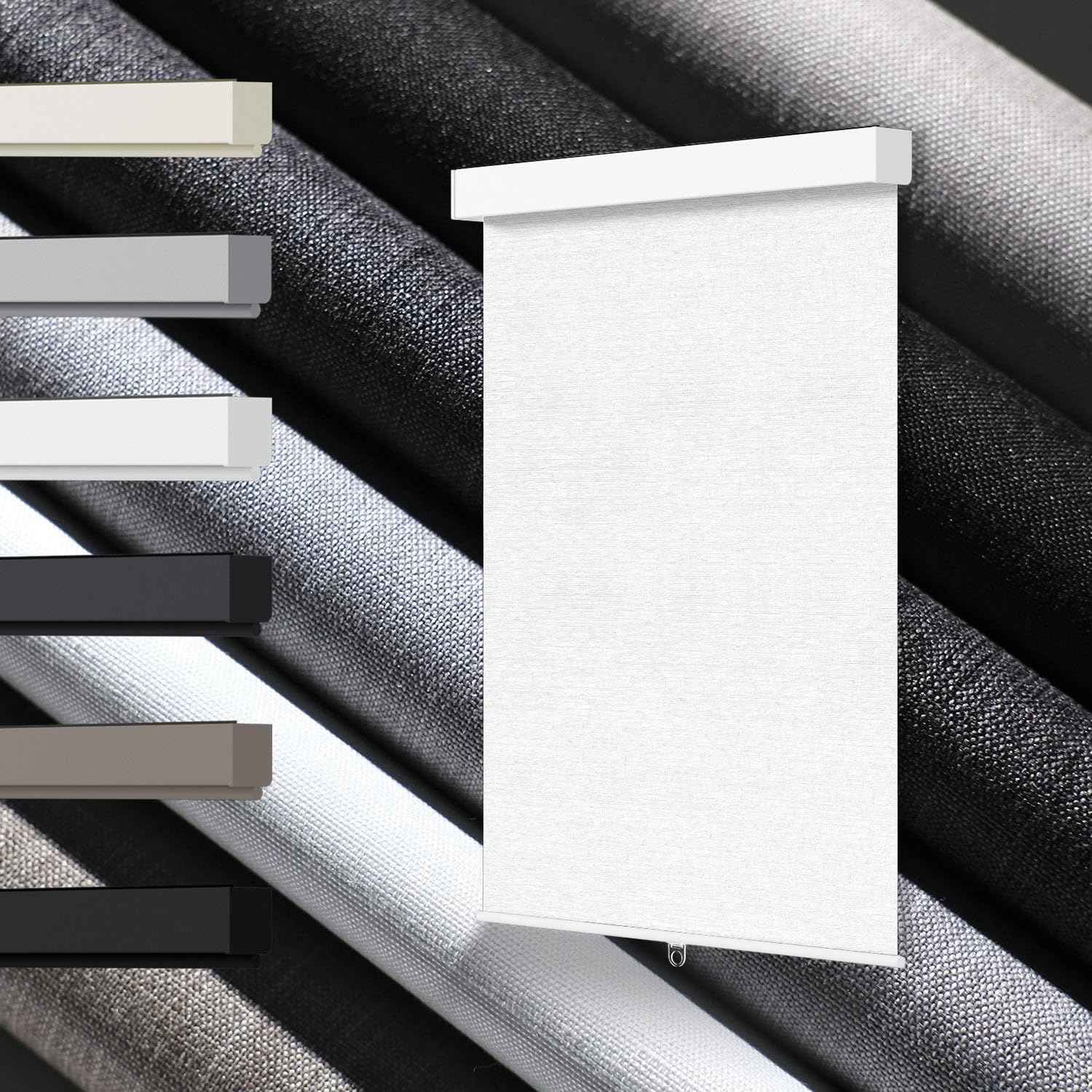 100% Blackout Roller Shades, Free-Stop Cordless Roller Blinds for Windows, Thermal Insulated Linen Fabric Window Shades UV Protection for Home, Door, White, 23" W x 72" H