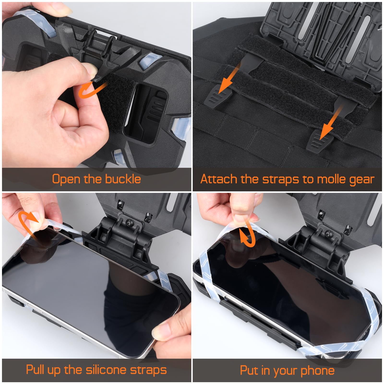 WYNEX Soporte Táctico Portaplacas Chaleco MOLLE Accesorios Cartera Móvil 4.7"-6.7" Pecho