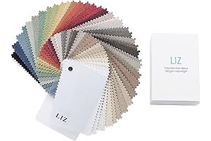 Liz Faux Linen Curtain Fabric Sample Booklet, 38 Colors