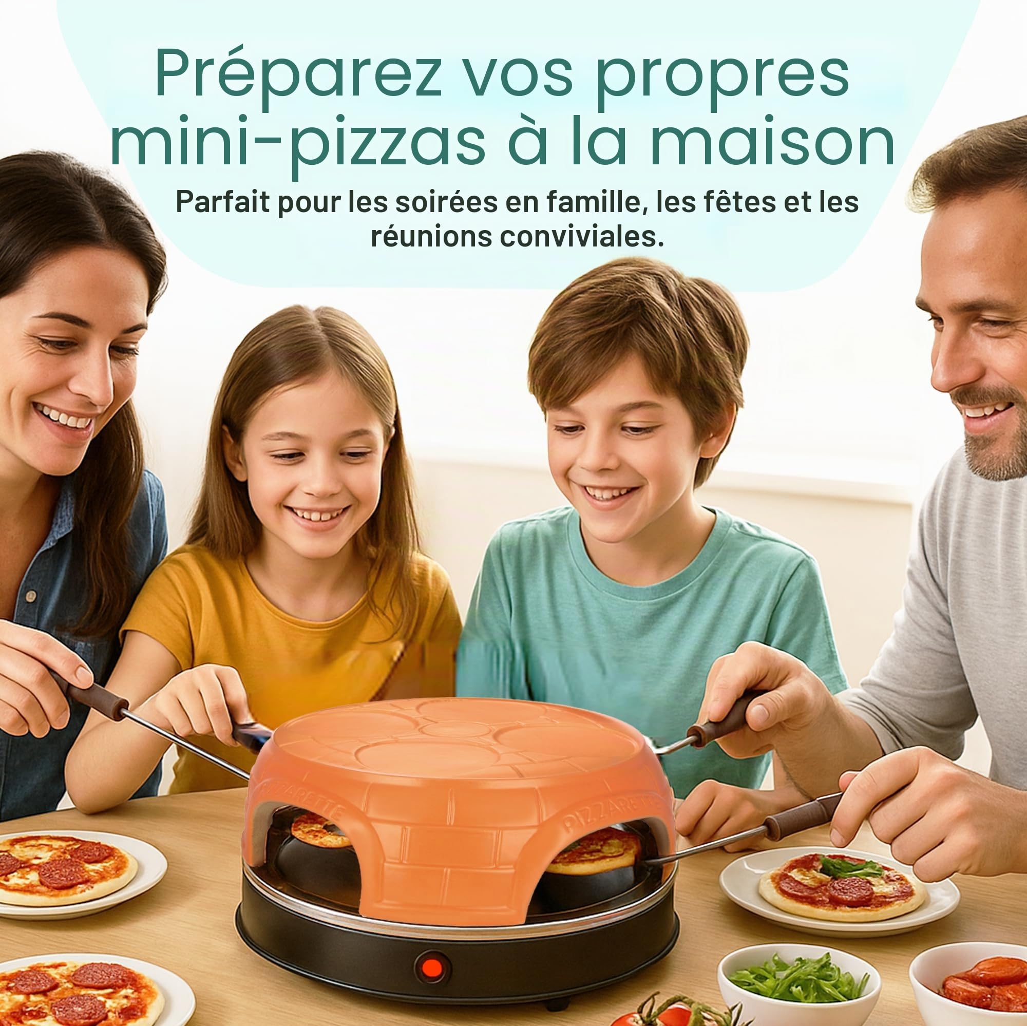 Emerio PO-115847.1 Four à pizza Terre cuite, noir