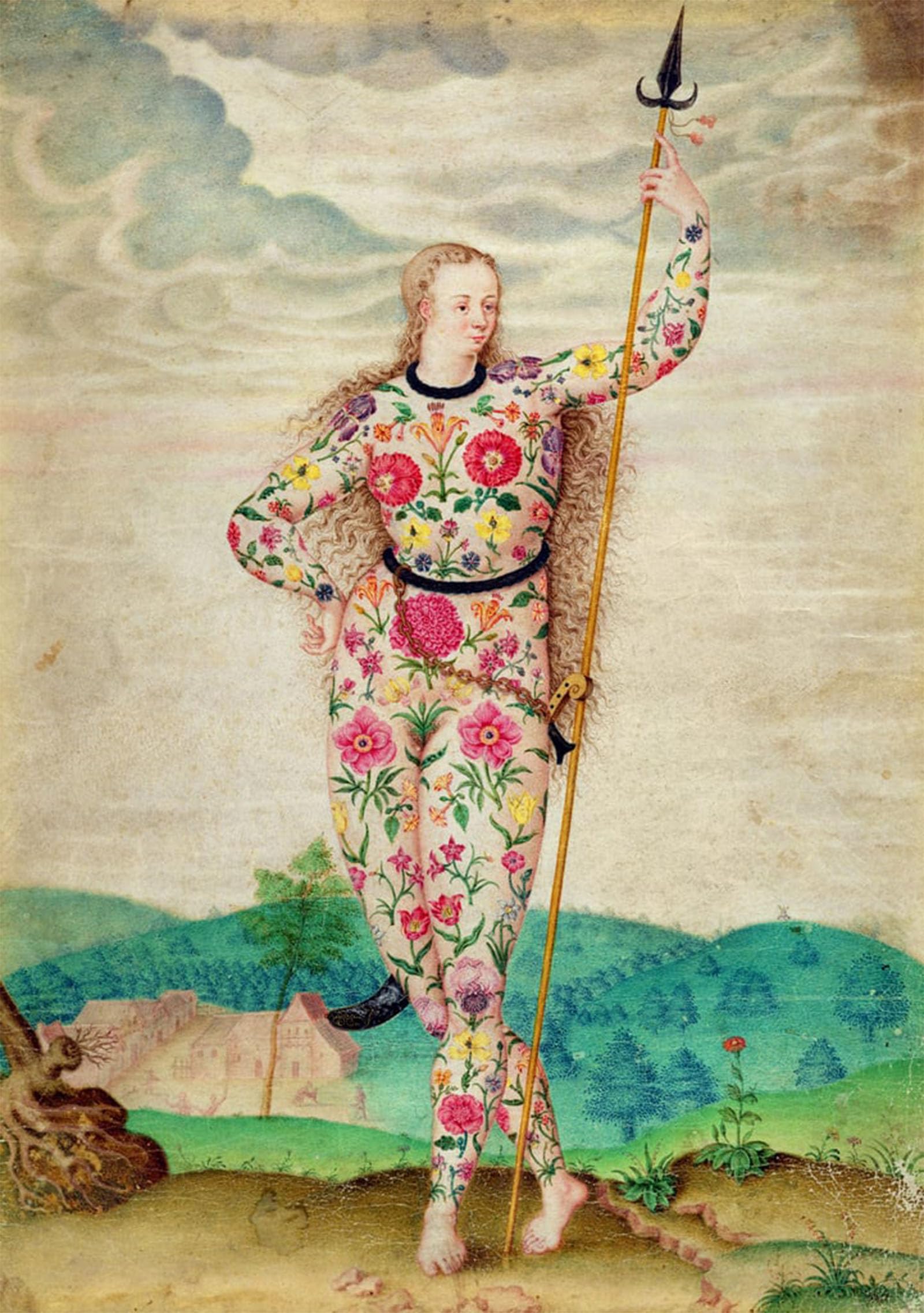 SERENDIPITP Vintage Wall Art Canvas Nordic Poster Canvas Print Picture a Young Daughter of the Picts by Jacques Le Moyne Wall Art Poster for Home Decor 60x90cm