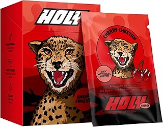 HOLY Energy Booster 10er Probier-Box 'Cherry Cheetah' mit Kirsch Geschmack Pulver | 10 Portionen mit NewCaff & Grüntee Extrakt Vegan mit 100% natürlichen Fruchtaromen