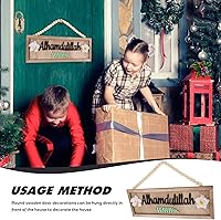 Vista 8 de UPKOCH Letrero de madera, placa de madera para el hogar, colgante de puerta, porche, decoración de pared