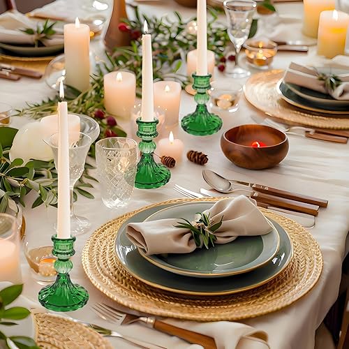 Miniatura 5 de Portavelas de cristal, portavelas cónico a rayas, juego de 6 candelabros para centros de mesa, decoración del hogar, bodas, festivales y fiestas