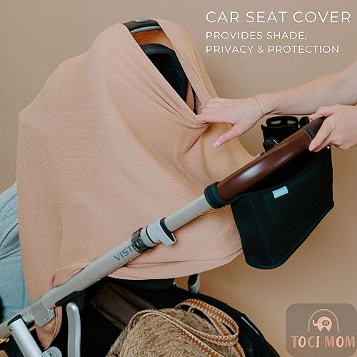 Miniatura 4 de Toci Mom Funda de lactancia para lactancia materna, cobertura completa, lavable a máquina, transpirable y suave, cuello ancho con elástico para una