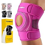 CAMBIVO ELITE Knee Brace for Women & Men with Side Stabilizers, Patella Gel Pads Brace for Meniscus Tear for Maximum Knee Pain Support (Hot Pink, Medium)