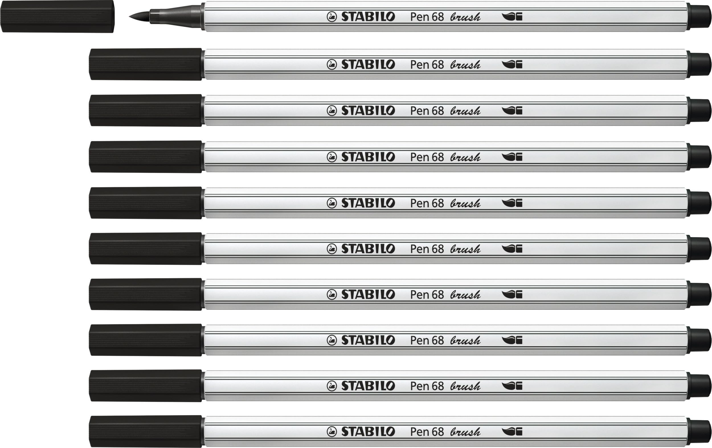 STABILO Pen 68 Brush 10er Pack - Filzstift Mit Pinselspitze