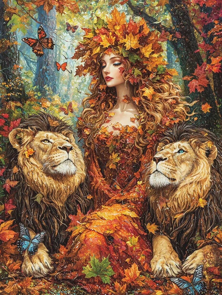 WEISHIWE Lion et femme Peinture Numero Adulte Kits, 60x80cm m-886