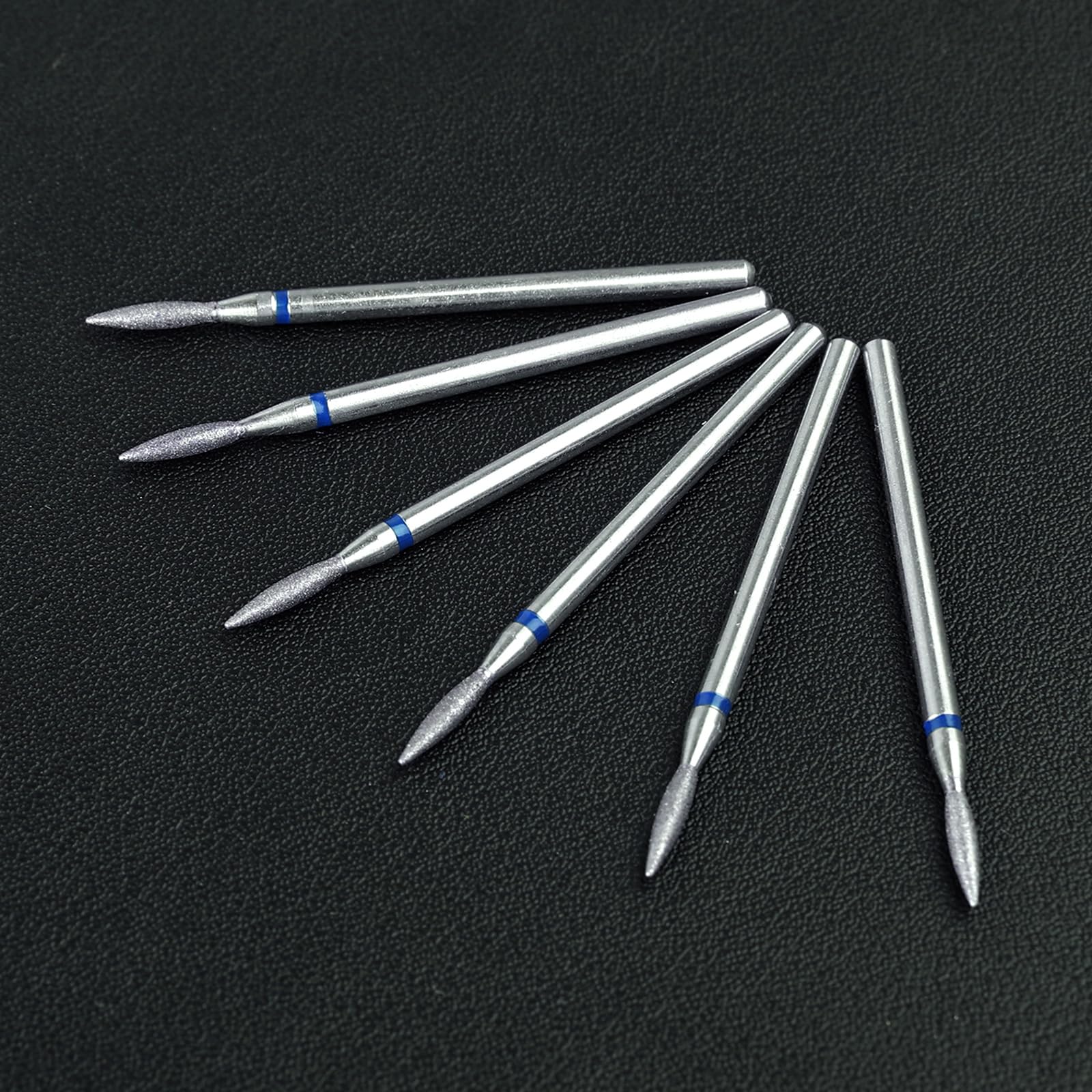 YUXIANLB Juego De 6 Brocas Para Cutícula Con Forma De Llama Con Estuche Herramientas De Manicura Profesionales De 3/32 Pulgadas Puntas De Carburo De Uñas Limpias Para Uñas Para Salón En Casa