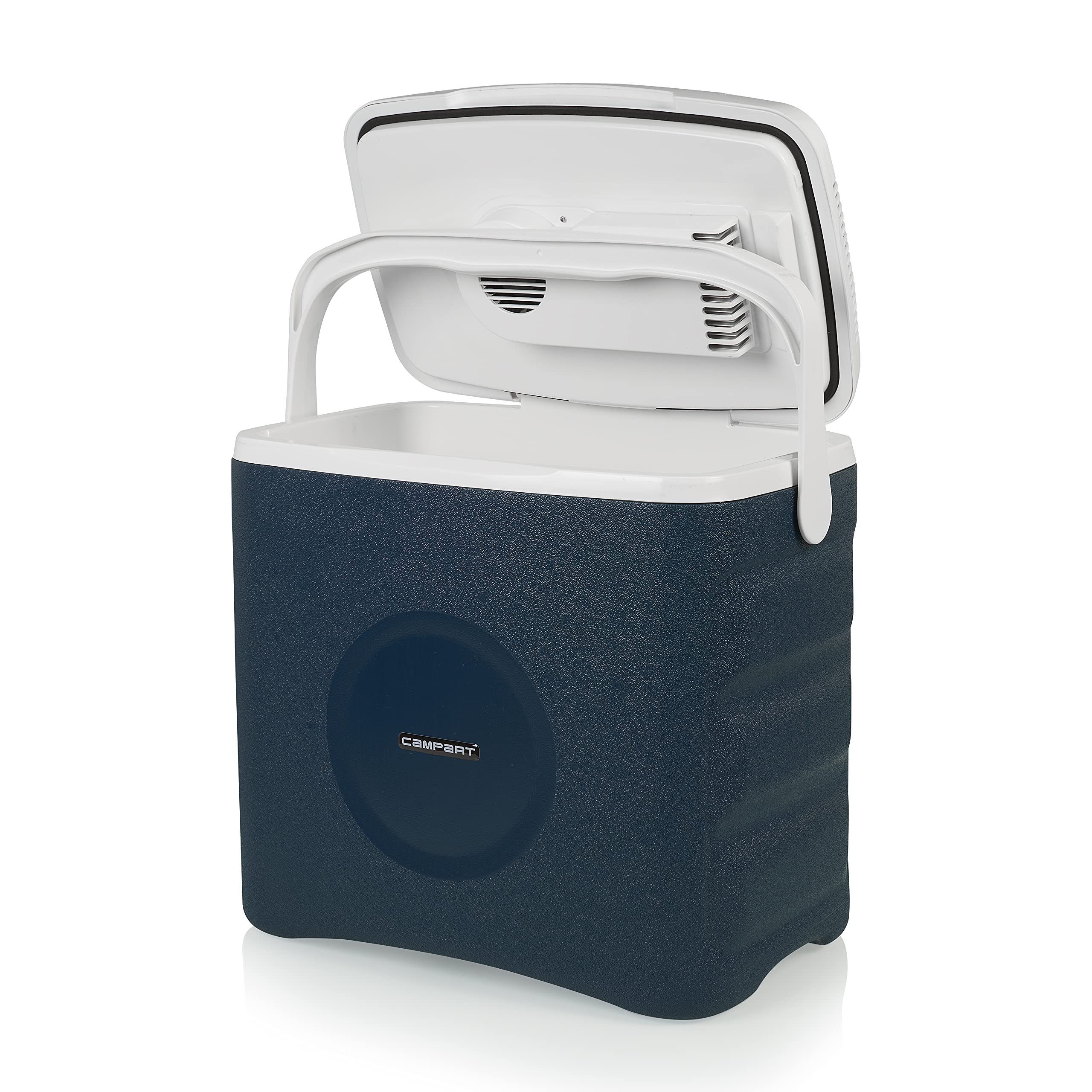 Campart Frigorifero elettrico Arendal - 29 L - 2 scomparti con divisorio rimovibile - Adatto per bottiglie da 2 L - Porta USB - Accendisigari e presa di corrente - Raffredda o mantiene caldo - CB-8630