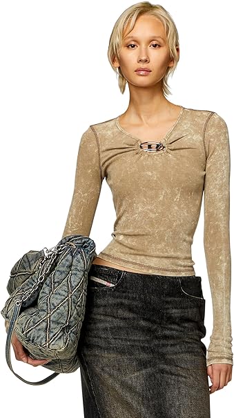 トップス DIESEL Men's T-shirt with patch detail | Grey | Diesel