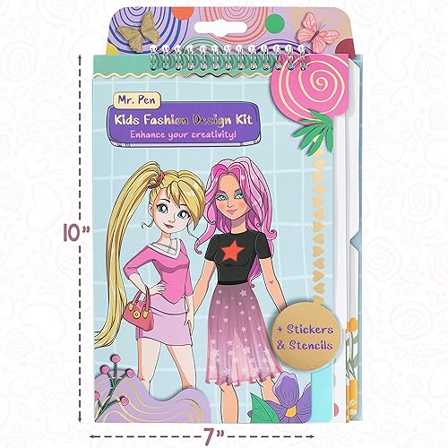 Miniatura 5 de Mr. Pen - Kit de cuaderno de bocetos de moda, cuaderno de bocetos de diseño de moda, kit de diseño de moda para niños, kits de diseño de moda para