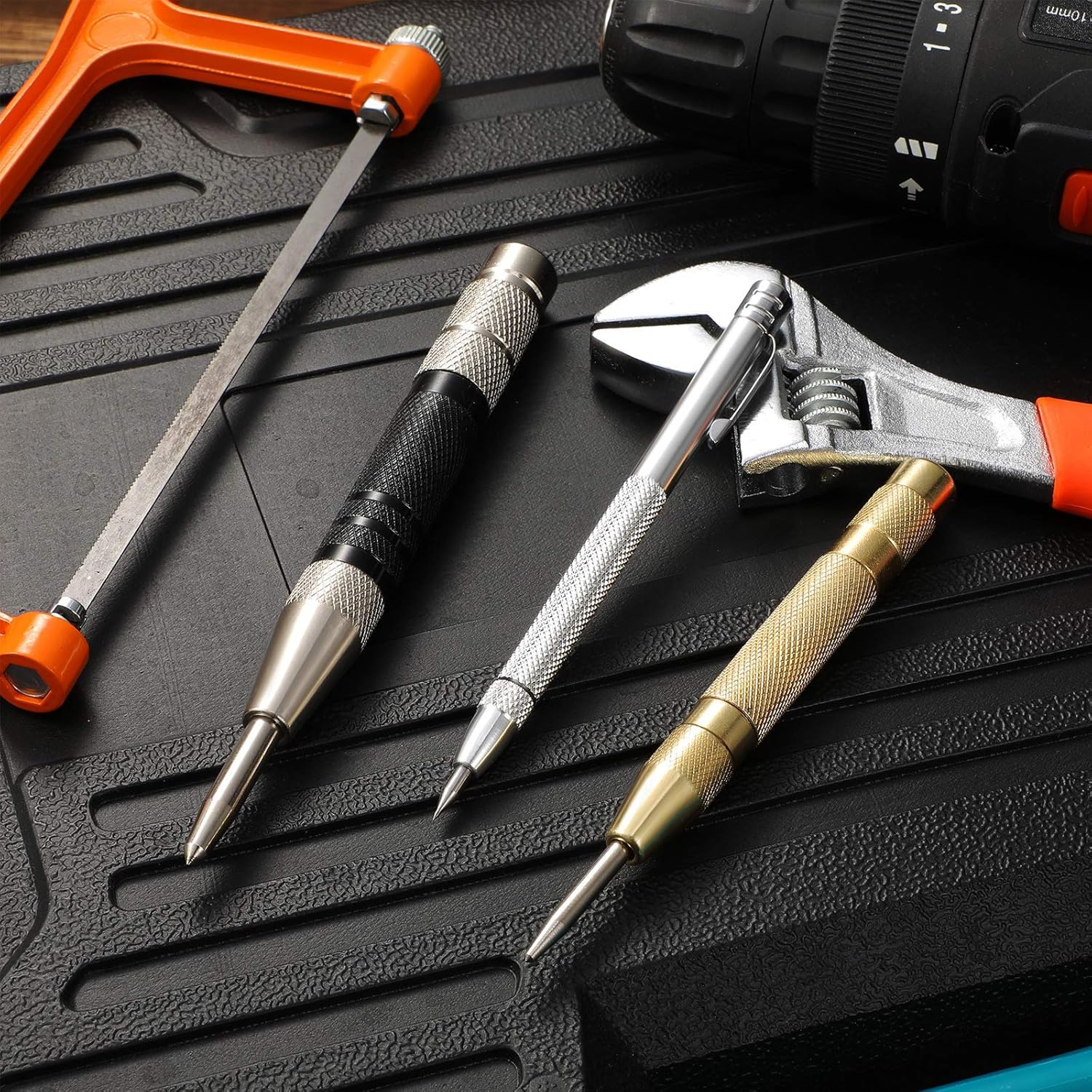 3 Pieces Tungsten Carbide Tip Scriber with Magnet Aluminium Etching Engraving Pen with Clip and Automatic Spring Loaded Center Punch for Glass Jade Ceramics Metal Sheet : Tools & Home Improvement