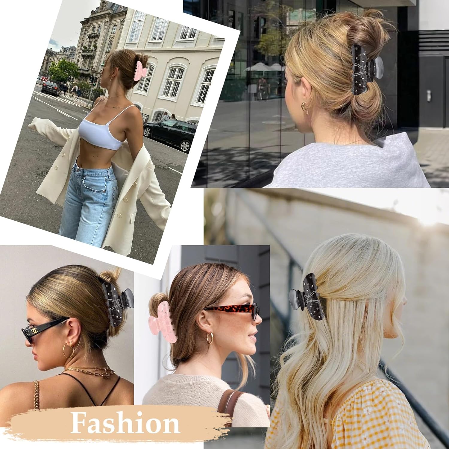 Acrylic Hair Clips For Women Bow Claw Clips Cute Hair Clip Pink Accessories for Women Girls - Image 6