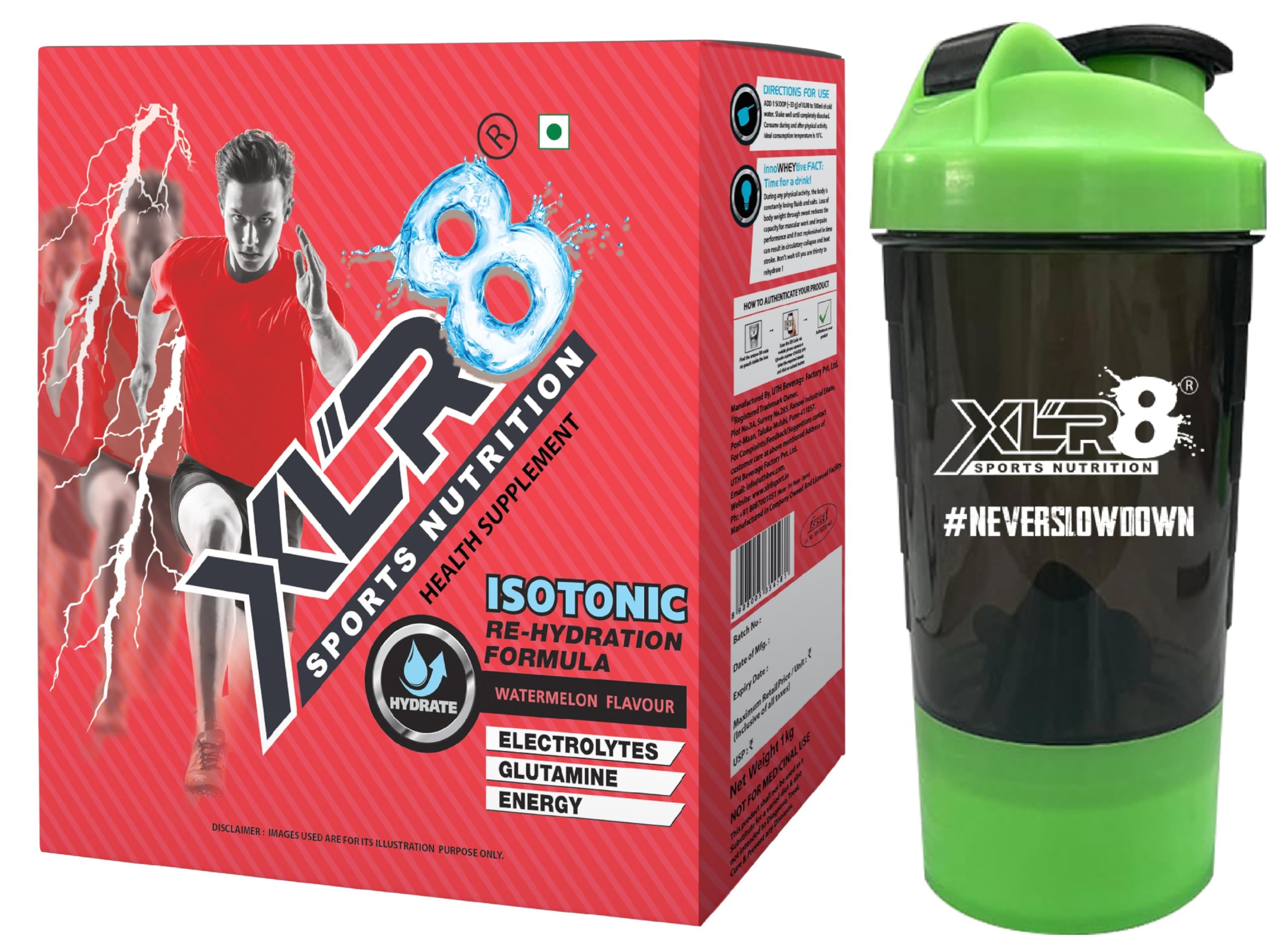 XLR8 Electrolytes Powder 1 Kg (30 Servings) | High Performance Isotonic Sports Hydration & Energy Drink Mix with Sodium, Potassium, Magnesium, Glucose & Glutamine | Instant Rehydration for Workout, Running & Endurance |Lemon — Amazon image 12